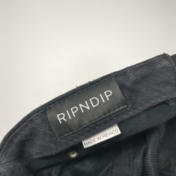 RIPNDIP Baseball Cap Black One Size Adjustable Embroidered Vented Holes 6 Panel - Picture 8 of 9